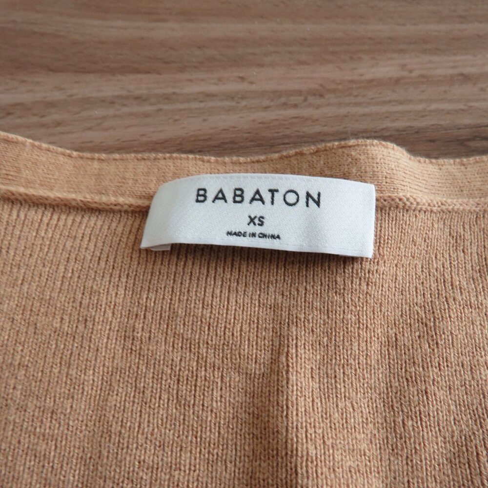 ARITZIA BABATON Georgia Cropped Wool Blend Cardigan in Camel Tan - Size XS - Picture 14 of 15